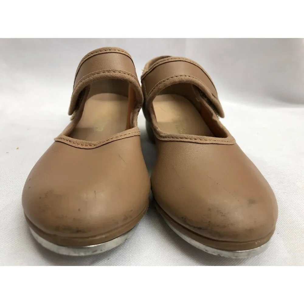Dance Tan Tap Shoes SoDanca TA37 Child 9.5M Mary Jane Leather Loop Strap